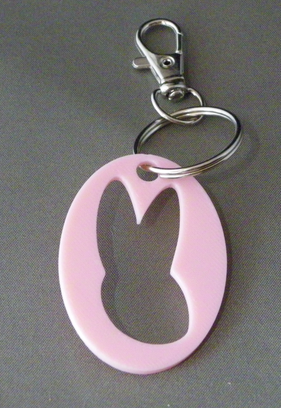 (image for) 3D Prints - Konijn Sleutelhanger 14 - Kersenroze (Sakura Pink)