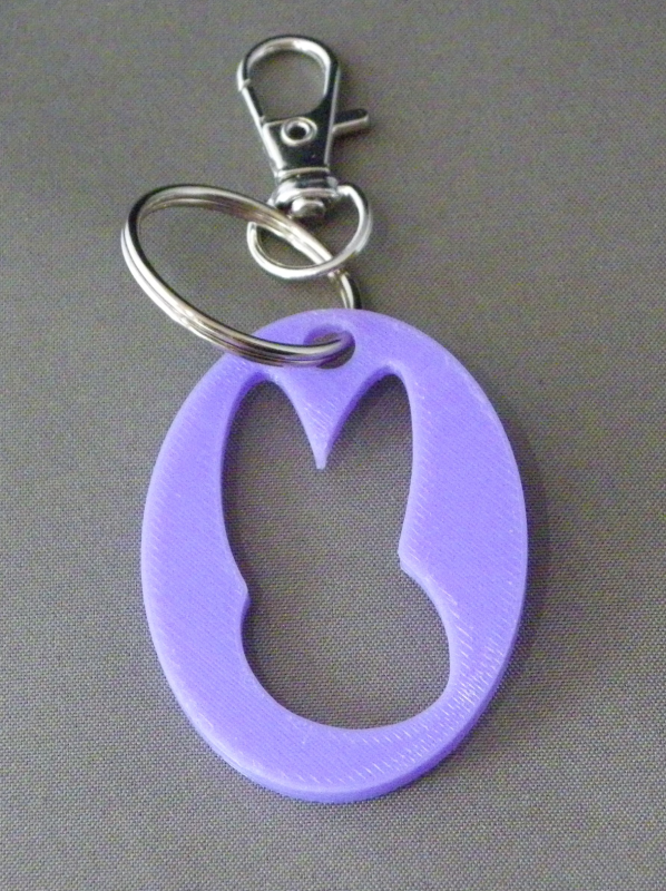 (image for) 3D Prints - Konijn Sleutelhanger 14 - Paars (Purple)