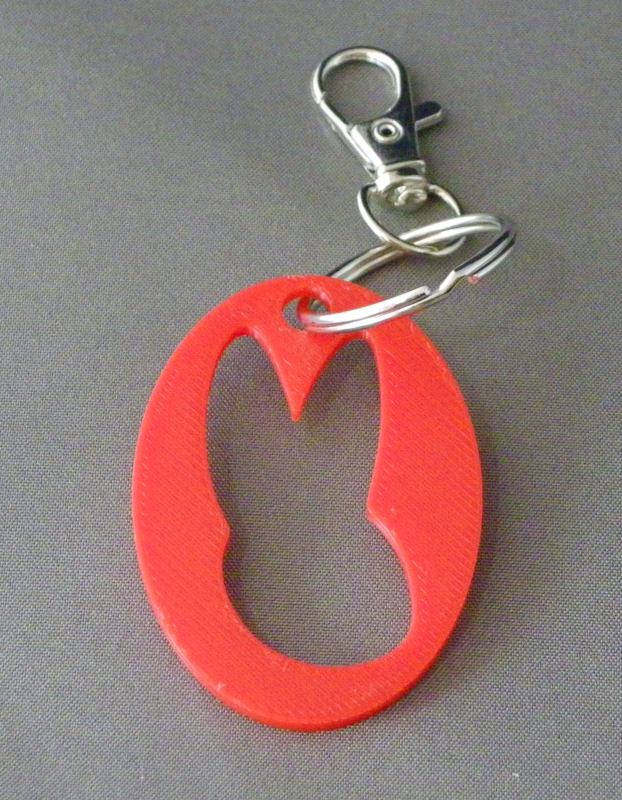 (image for) 3D Prints - Konijn Sleutelhanger 14 - Rood (Red)