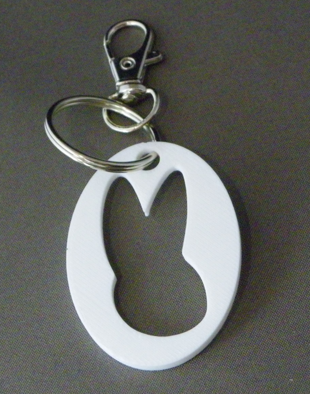 (image for) 3D Prints - Konijn Sleutelhanger 14 - Wit (White)