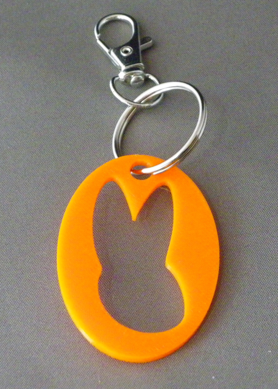 (image for) 3D Prints - Konijn Sleutelhanger 14 - Zonnig Oranje (Sunny Orange)