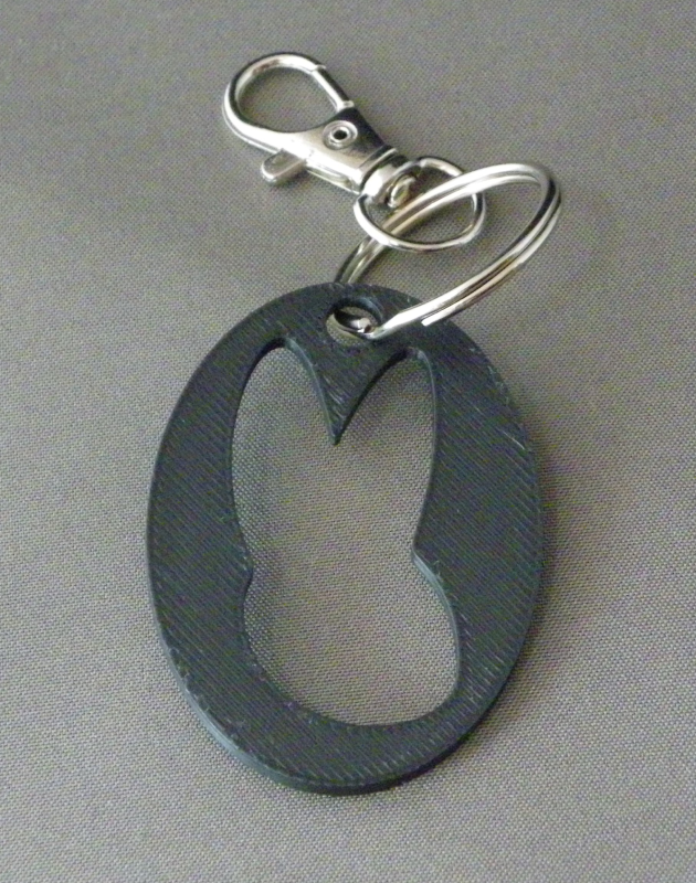 (image for) 3D Prints - Konijn Sleutelhanger 14 - Zwart (Black)
