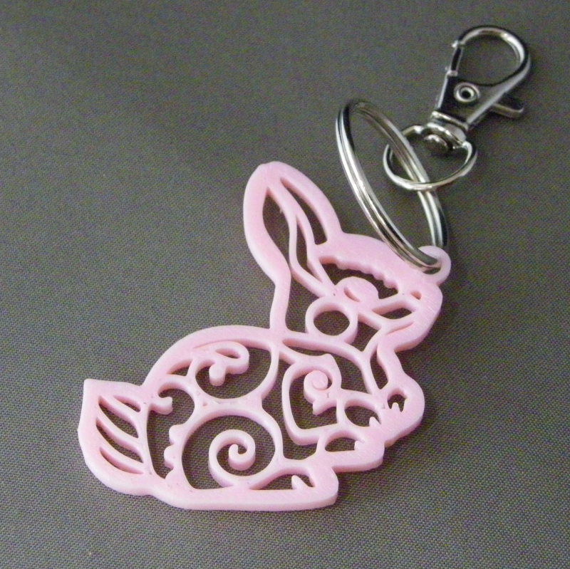 (image for) 3D Prints - Konijn Sleutelhanger 15 - Kersenroze (Sakura Pink)
