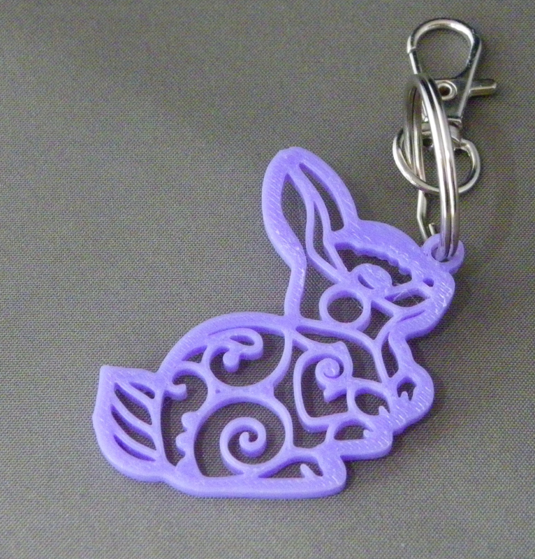(image for) 3D Prints - Konijn Sleutelhanger 15 - Paars (Purple)
