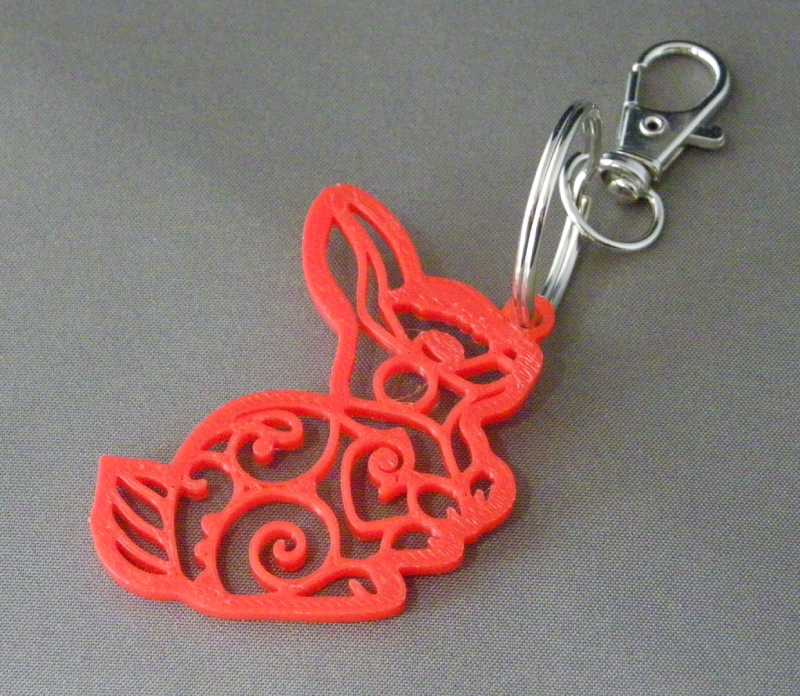 (image for) 3D Prints - Konijn Sleutelhanger 15 - Rood (Red)