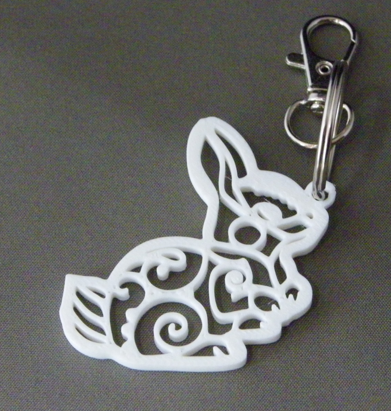 (image for) 3D Prints - Konijn Sleutelhanger 15 - Wit (White)