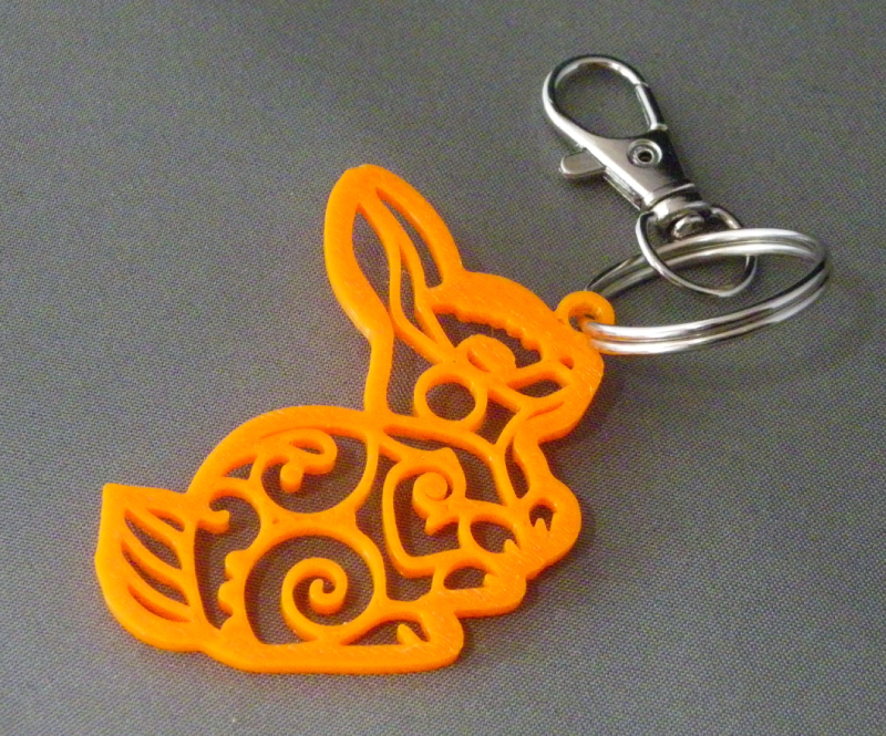 (image for) 3D Prints - Konijn Sleutelhanger 15 - Zonnig Oranje (Sunny Orange)