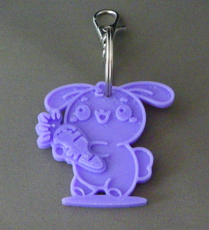(image for) 3D Prints - Konijn Sleutelhanger 16 - Paars (Purple)
