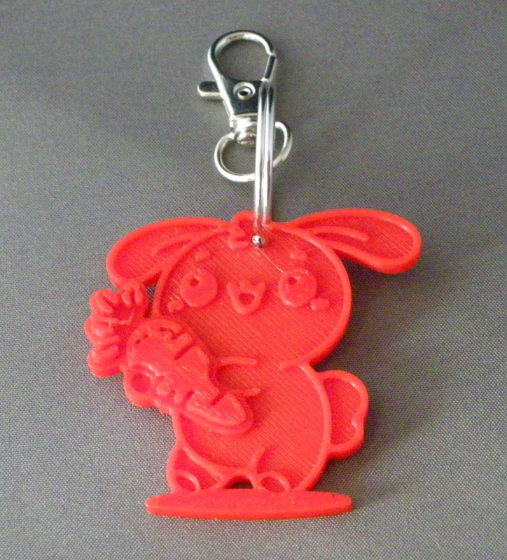 (image for) 3D Prints - Konijn Sleutelhanger 16 - Rood (Red)