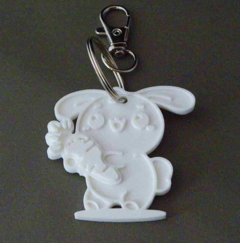 (image for) 3D Prints - Konijn Sleutelhanger 16 - Wit (White)