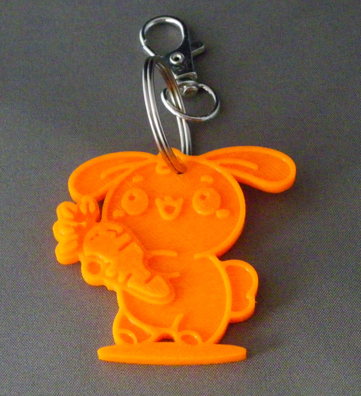 (image for) 3D Prints - Konijn Sleutelhanger 16 - Zonnig Oranje (Sunny Orange)
