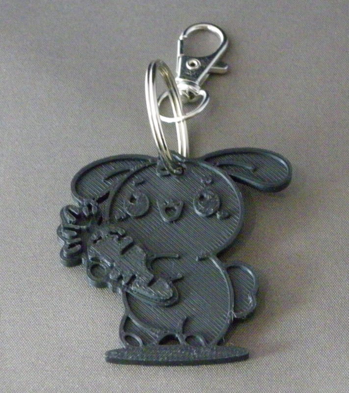 (image for) 3D Prints - Konijn Sleutelhanger 16 - Zwart (Black)