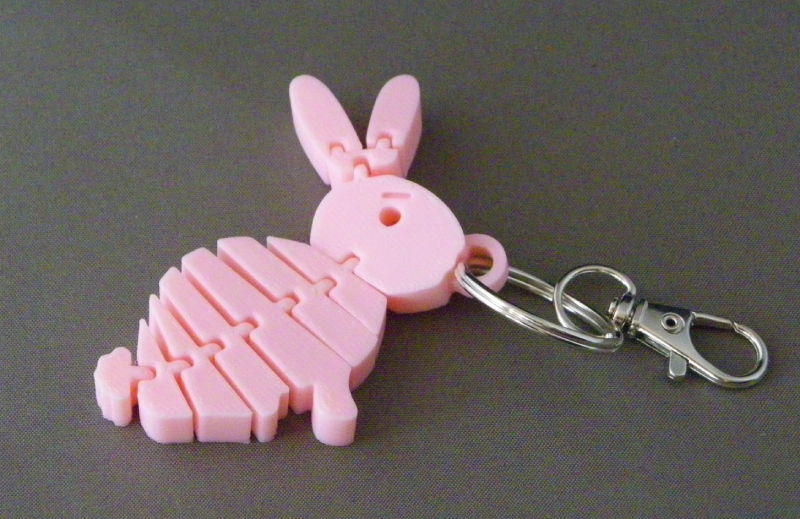 (image for) 3D Prints - Konijn Sleutelhanger 17 - Kersenroze (Sakura Pink)