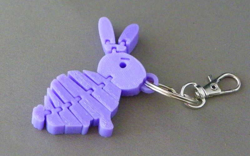 (image for) 3D Prints - Konijn Sleutelhanger 17 - Paars (Purple)