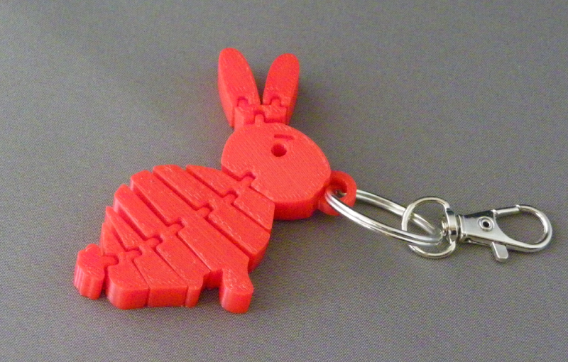 (image for) 3D Prints - Konijn Sleutelhanger 17 - Rood (Red)