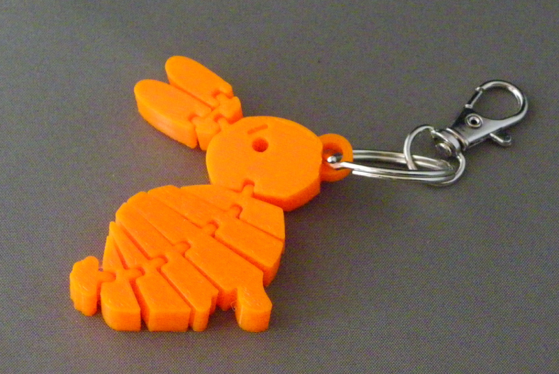 (image for) 3D Prints - Konijn Sleutelhanger 17 - Zonnig Oranje (Sunny Orange)