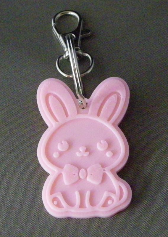 (image for) 3D Prints - Konijn Sleutelhanger 2 - Kersenroze (Sakura Pink)