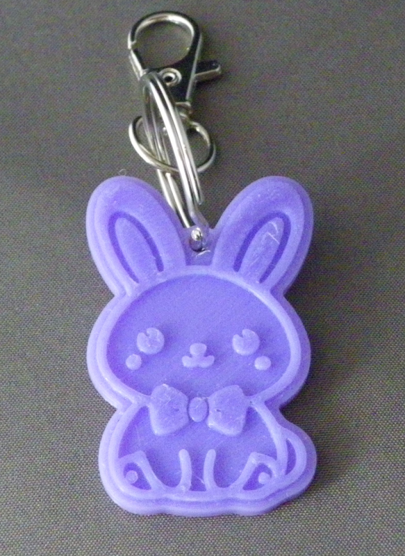 (image for) 3D Prints - Konijn Sleutelhanger 2 - Paars (Purple)