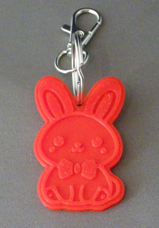 (image for) 3D Prints - Konijn Sleutelhanger 2 - Rood (Red)