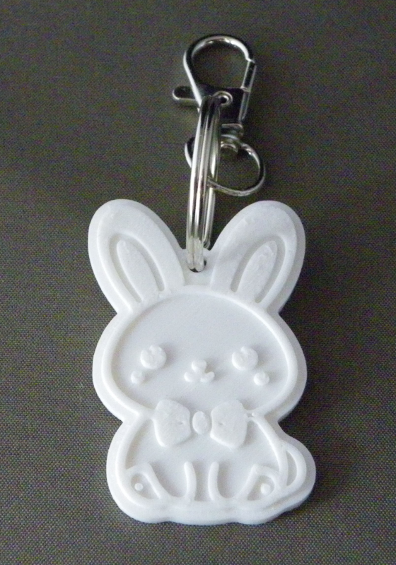 (image for) 3D Prints - Konijn Sleutelhanger 2 - Wit (White)