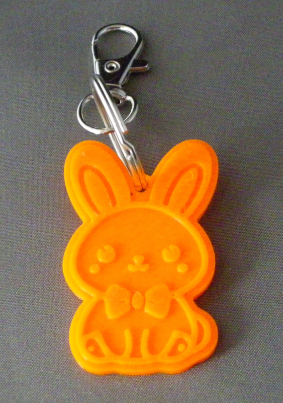 (image for) 3D Prints - Konijn Sleutelhanger 2 - Zonnig Oranje (Sunny Orange)