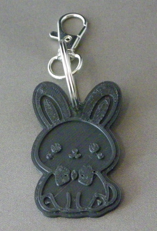 (image for) 3D Prints - Konijn Sleutelhanger 2 - Zwart (Black)