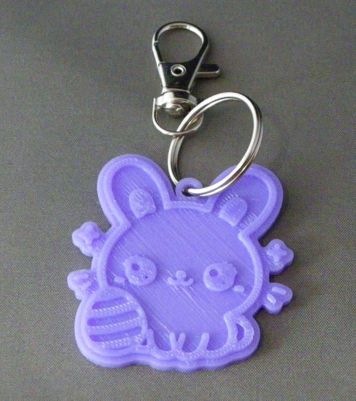 (image for) 3D Prints - Konijn Sleutelhanger 3 - Paars (Purple)