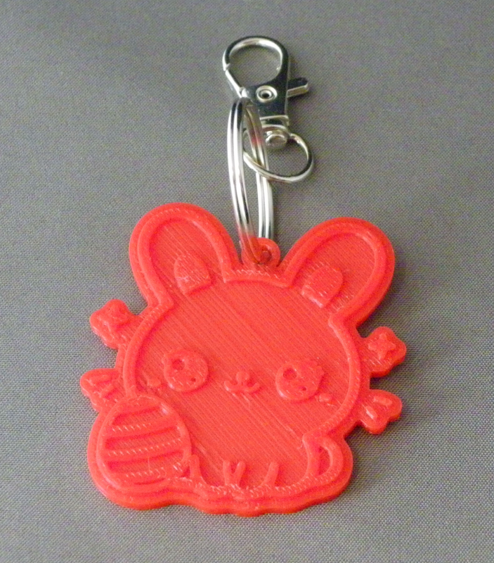 (image for) 3D Prints - Konijn Sleutelhanger 3 - Rood (Red)