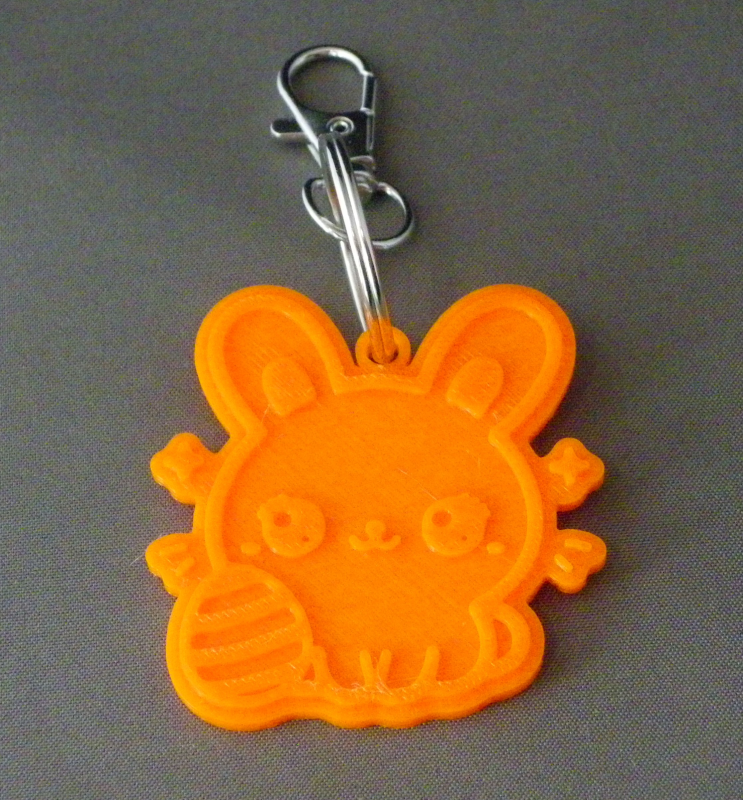 (image for) 3D Prints - Konijn Sleutelhanger 3 - Zonnig Oranje (Sunny Orange)