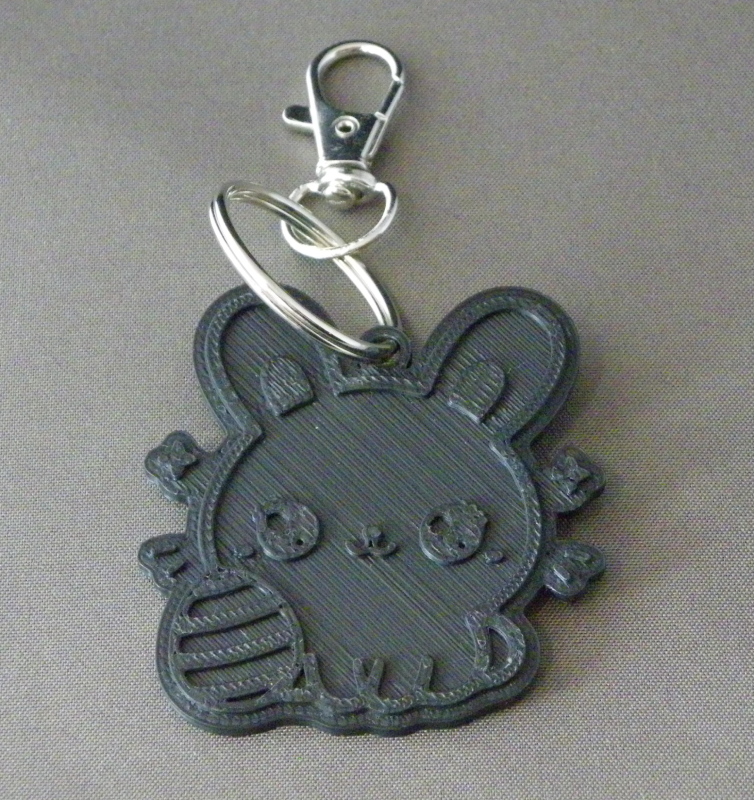 (image for) 3D Prints - Konijn Sleutelhanger 3 - Zwart (Black)