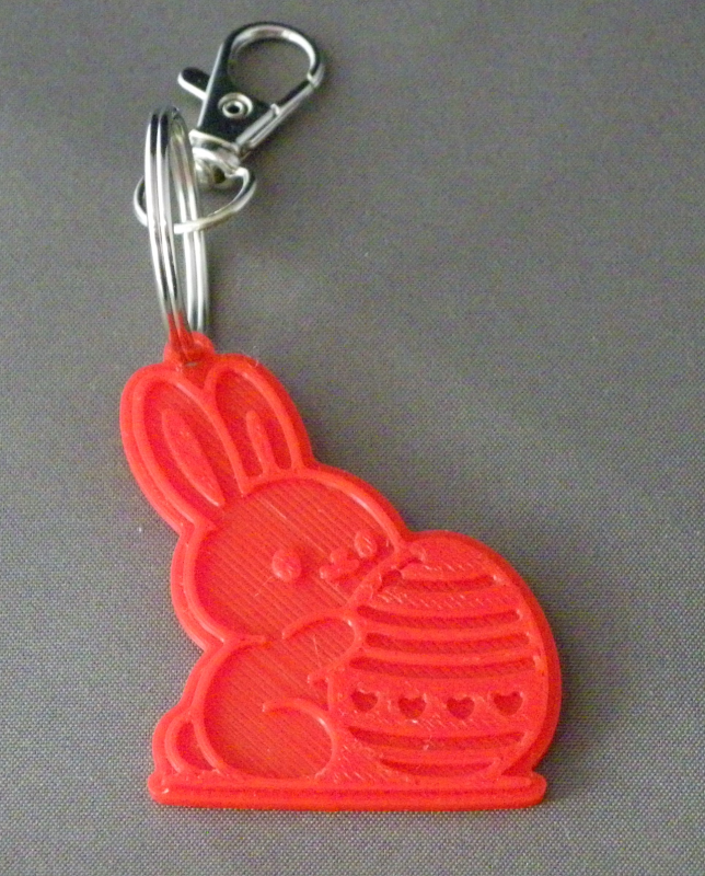 (image for) 3D Prints - Konijn Sleutelhanger 4 - Rood (Red)