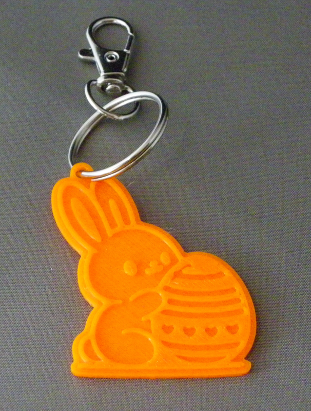 (image for) 3D Prints - Konijn Sleutelhanger 4 - Zonnig Oranje (Sunny Orange)