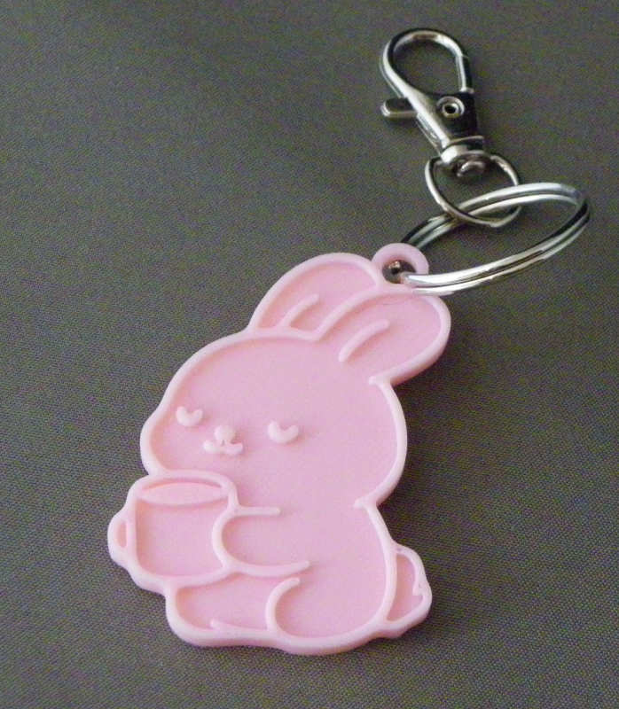 (image for) 3D Prints - Konijn Sleutelhanger 5 - Kersenroze (Sakura Pink)