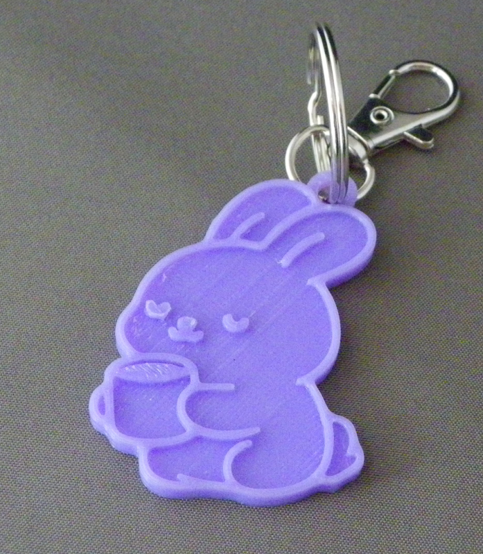 (image for) 3D Prints - Konijn Sleutelhanger 5 - Paars (Purple)