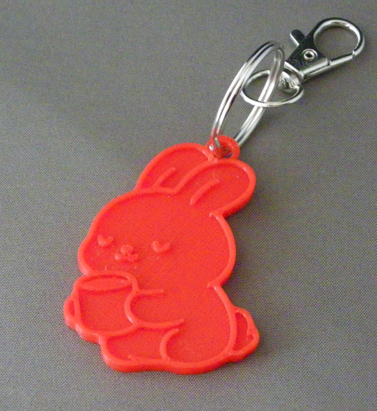 (image for) 3D Prints - Konijn Sleutelhanger 5 - Rood (Red)