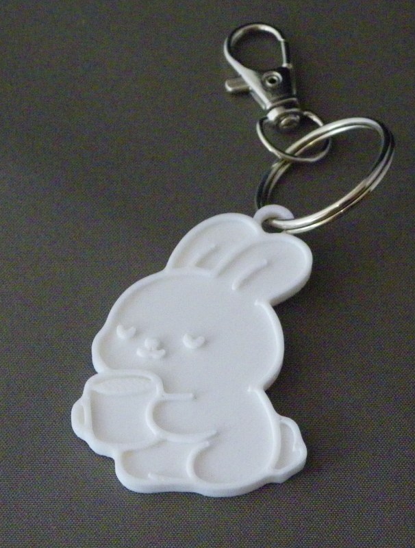 (image for) 3D Prints - Konijn Sleutelhanger 5 - Wit (White)