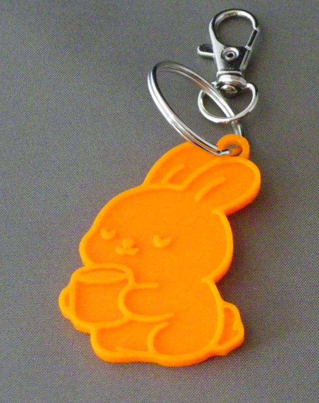 (image for) 3D Prints - Konijn Sleutelhanger 5 - Zonnig Oranje (Sunny Orange)