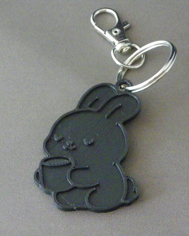 (image for) 3D Prints - Konijn Sleutelhanger 5 - Zwart (Black)