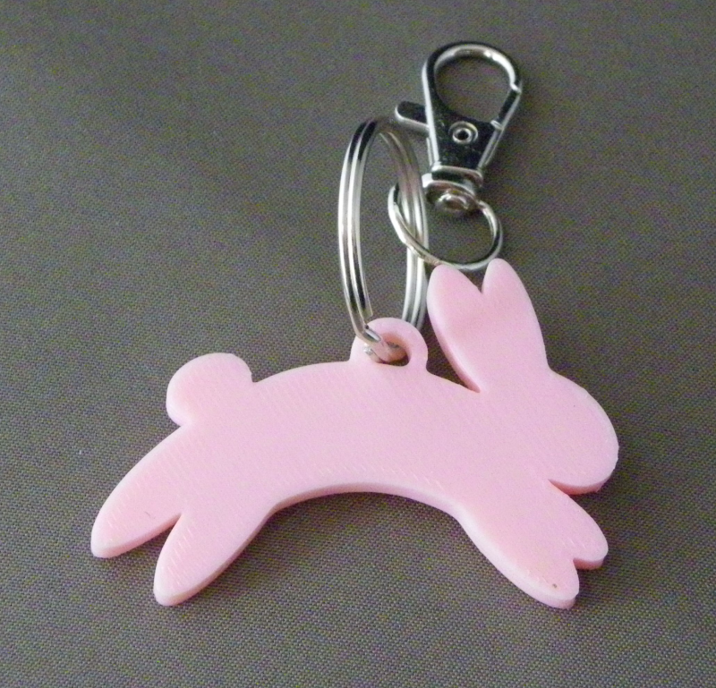 (image for) 3D Prints - Konijn Sleutelhanger 6 - Kersenroze (Sakura Pink)