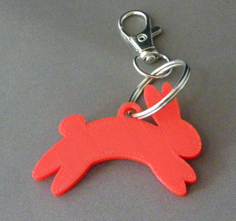 (image for) 3D Prints - Konijn Sleutelhanger 6 - Rood (Red)