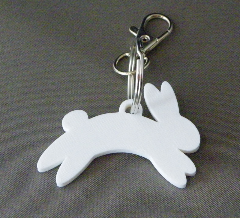 (image for) 3D Prints - Konijn Sleutelhanger 6 - Wit (White)