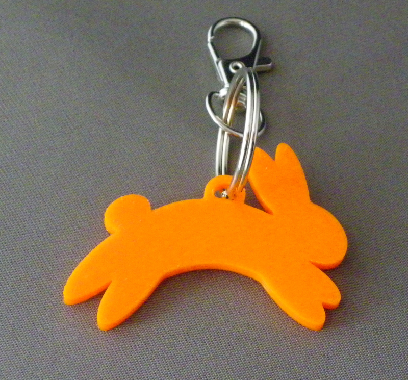 (image for) 3D Prints - Konijn Sleutelhanger 6 - Zonnig Oranje (Sunny Orange)
