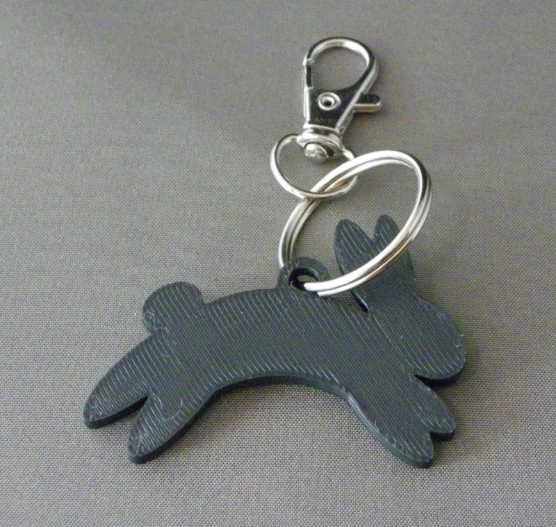 (image for) 3D Prints - Konijn Sleutelhanger 6 - Zwart (Black)