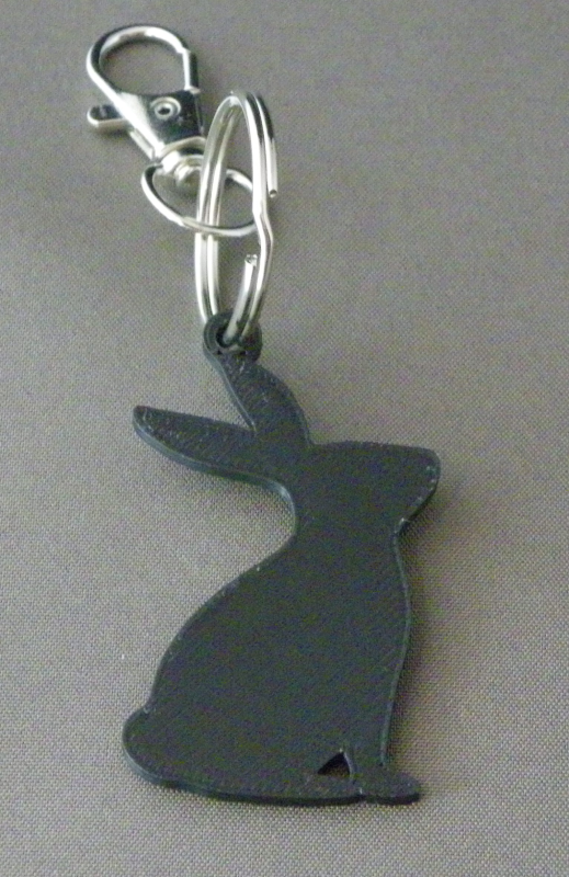 (image for) 3D Prints - Konijn Sleutelhanger 8 - Zwart (Black)