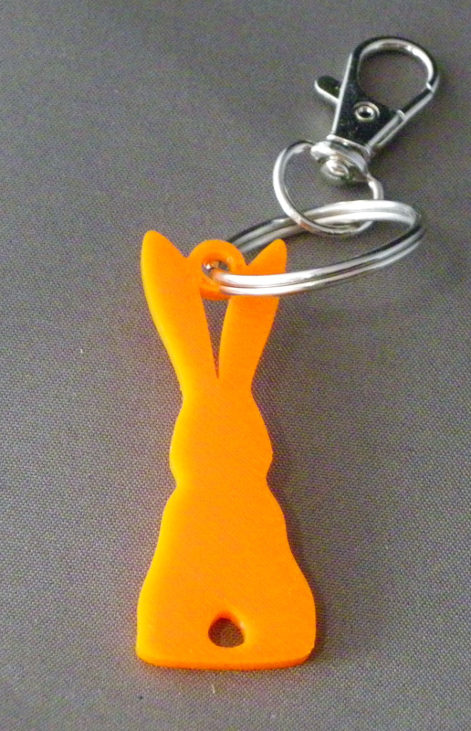 (image for) 3D Prints - Konijn Sleutelhanger 9 - Zonnig Oranje (Sunny Orange)
