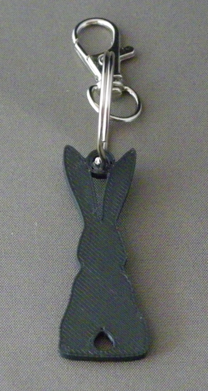 (image for) 3D Prints - Konijn Sleutelhanger 9 - Zwart (Black)