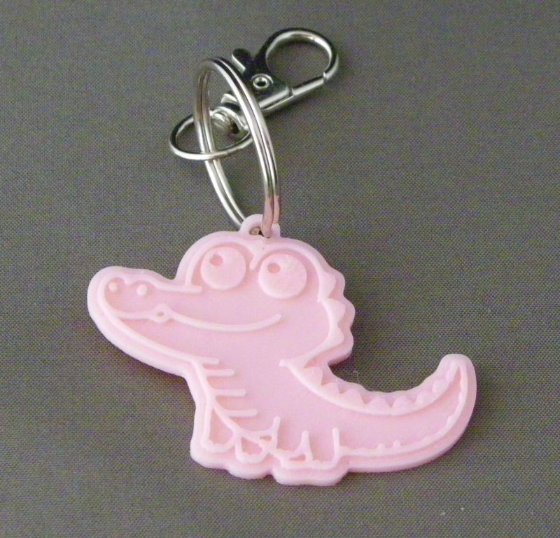 (image for) 3D Prints - Krokodil Sleutelhanger 1 - Kersenroze (Sakura Pink)