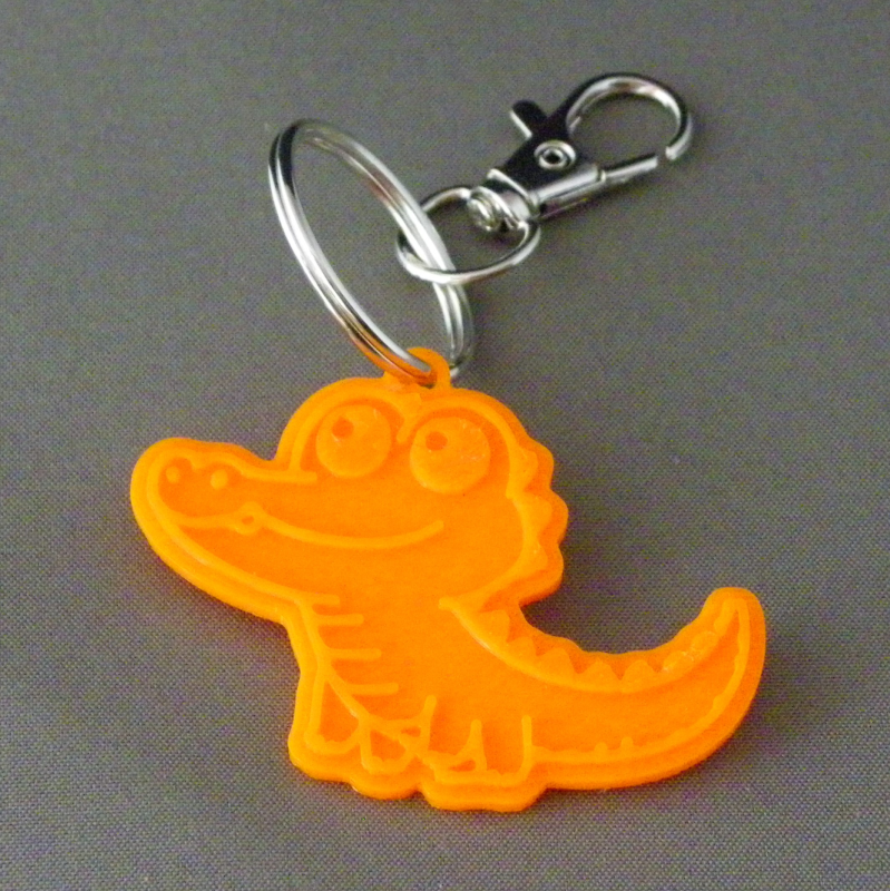 (image for) 3D Prints - Krokodil Sleutelhanger 1 - Zonnig Oranje (Sunny Orange)