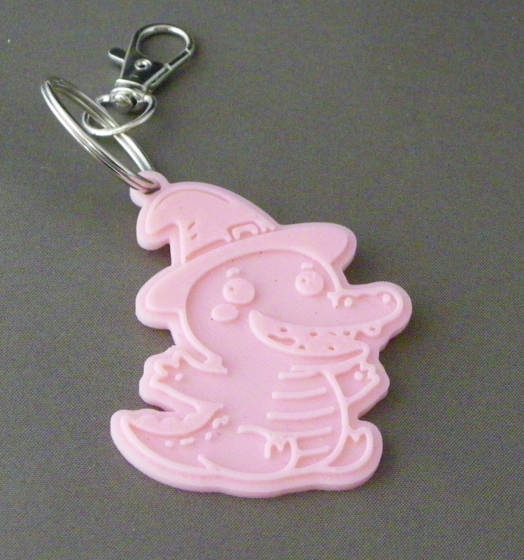 (image for) 3D Prints - Krokodil Sleutelhanger 2 - Kersenroze (Sakura Pink)