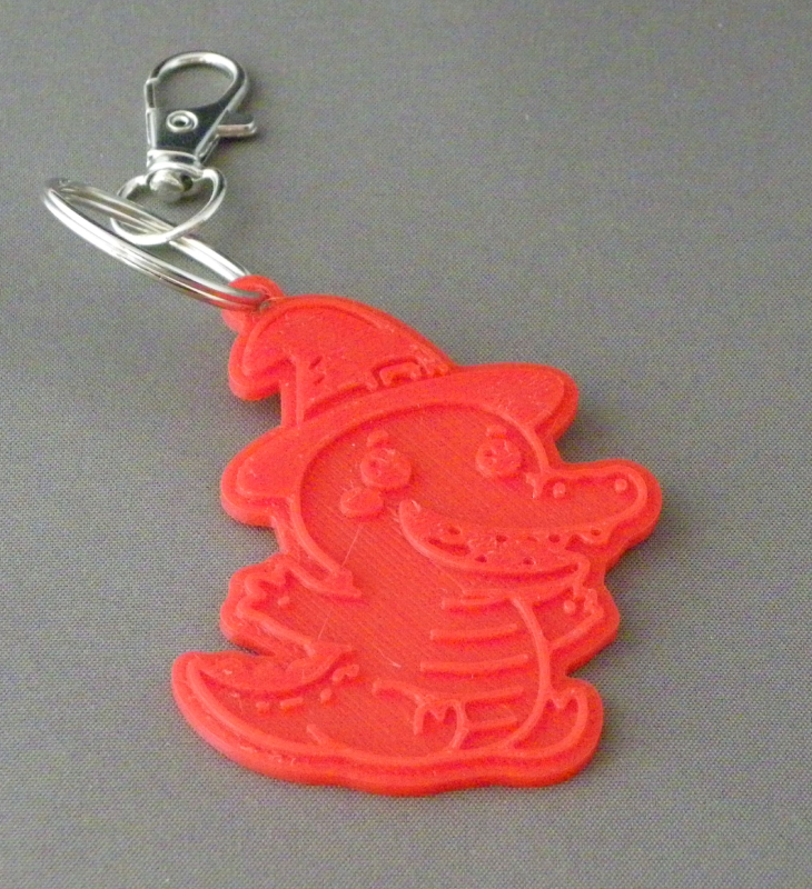 (image for) 3D Prints - Krokodil Sleutelhanger 2 - Rood (Red)